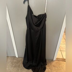 David’s Bridal bridesmaids dress, black, one shoulder